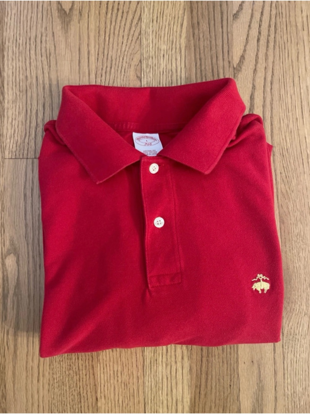 Brooks Brothers Red Polo Shirt with Embroidered Crest